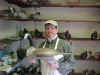 Click for larger image of Joey Jobes in his decoy shop.